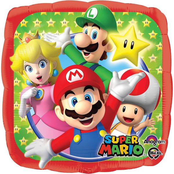 Mario Bros. Square Foil Balloon 18in Cheap