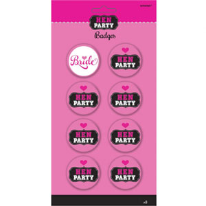 Hen Party Bride And Hen Badges 8pcs Online