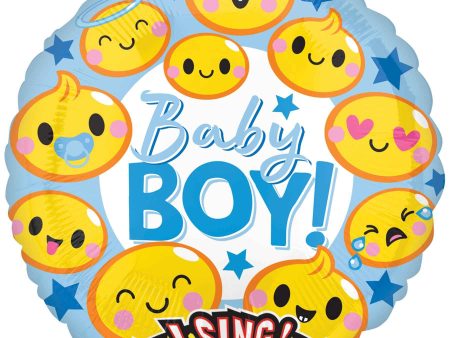 Emoticon Baby Boy Sing-A-Tune Jumbo Balloon 71cm Online now