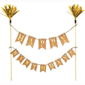 Happy Birthday Gold Cake Banner Online Hot Sale