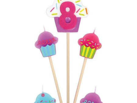 #8 Cupcake Birthday Pick Candle Online