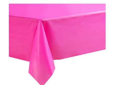 Bright Pink Plastic Table Cover For Sale