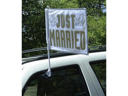 Just Married Car Flag 14 x 18in Online now