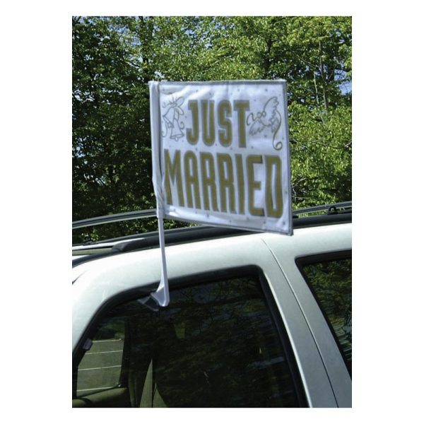 Just Married Car Flag 14 x 18in Online now