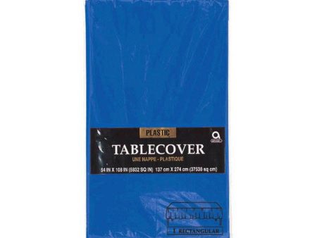 Plastic Tablecover Bright Royal Blue 54in x 108in Hot on Sale