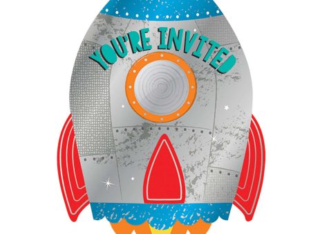 Blast Off Birthday Postcard Invitations 8pcs Discount