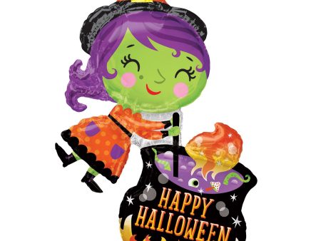 Witch & Cauldron SuperShape Balloon 63x71cm on Sale