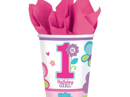 Sweet Birthday Girl Paper Cups 9oz, 18pcs Cheap