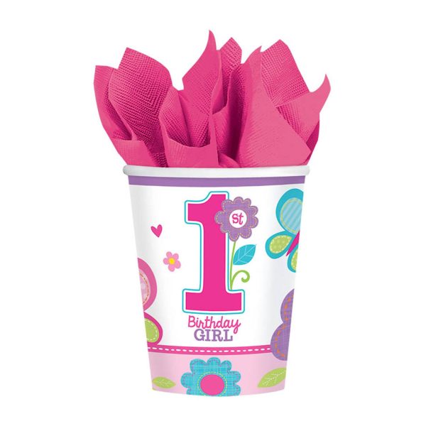 Sweet Birthday Girl Paper Cups 9oz, 18pcs Cheap