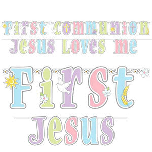 First Communion Letter Banner Combo Pack 2pcs For Discount