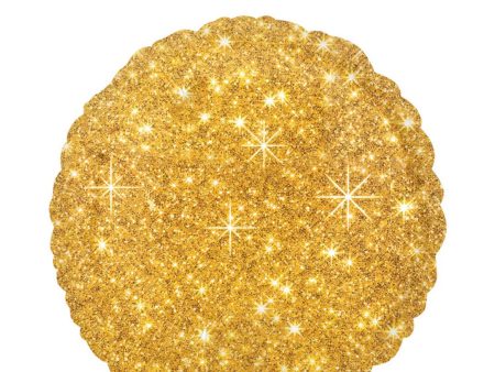 Faux Sparkle Gold Foil Balloon 18in Online now