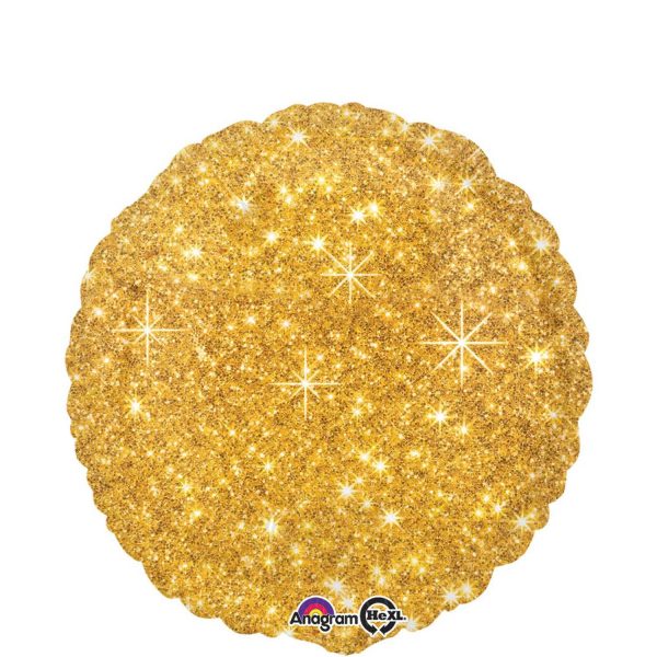 Faux Sparkle Gold Foil Balloon 18in Online now