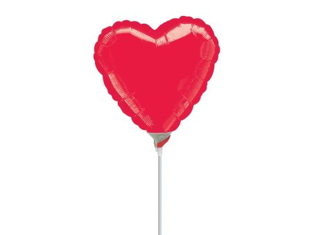 Metallic Red Heart Foil Balloon 4in Discount