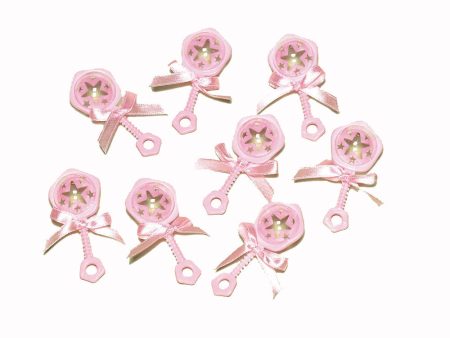 Pink Baby Rattle Favors 8pcs Hot on Sale