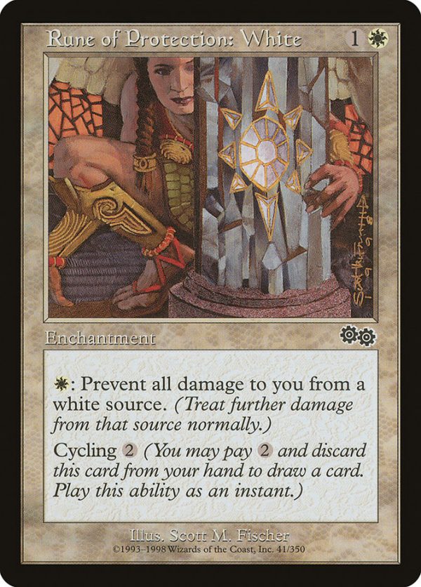 Rune of Protection: White [Urza s Saga] For Sale