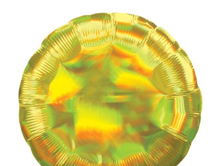 Yellow Iridescent Circle Foil Balloon 45cm Hot on Sale