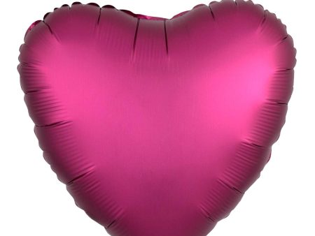 Satin Luxe Pomegranate Heart Foil Balloon 45cm Online Sale