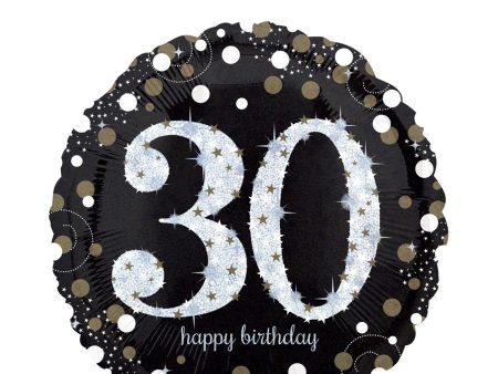 Sparkling Birthday 30 Holographic Foil Balloon 45cm Online Hot Sale