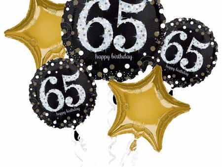 Sparkling Birthday 65 Balloon Bouquet 5pcs For Cheap