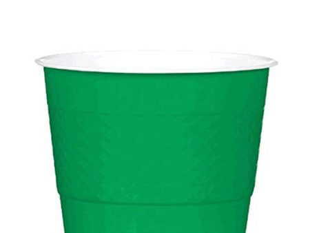 Festive Green Plastic Cups 9oz, 20pcs For Discount