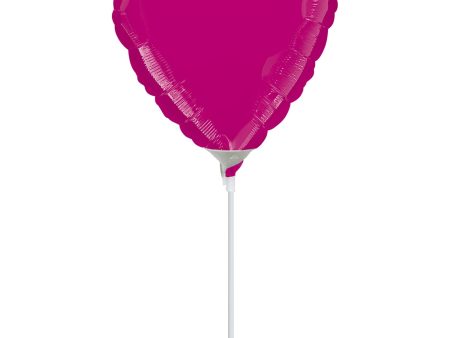 Metallic Fuchsia Heart Foil Balloon 4in Hot on Sale